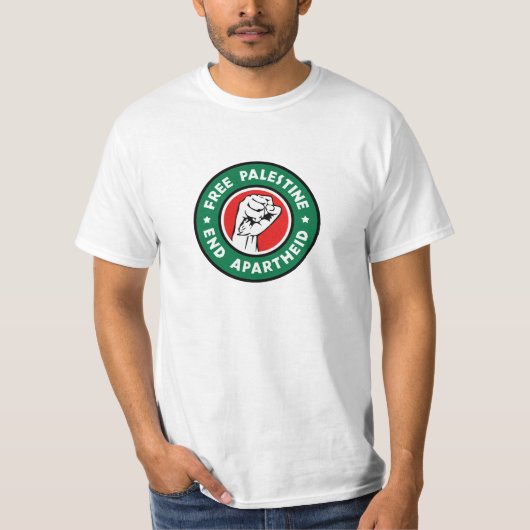 Vrij Palestina Einde Apartheid T-shirt (Voorkant)
