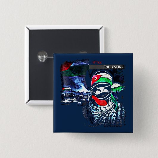 Vrij Palestina Gazagenocide Palestijns Vierkante Button 5,1 Cm (Voorkant /achterkant)