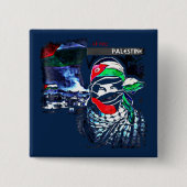 Vrij Palestina Gazagenocide Palestijns Vierkante Button 5,1 Cm (Voorkant)