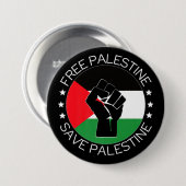 Vrij Palestina Gazagenocide Palestijnse vlag Ronde Button 7,6 Cm (Voorkant /achterkant)