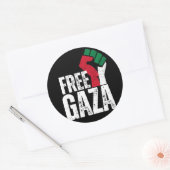 Vrij Palestina Gazavlag - Vrijheid voor Palestijne Ronde Sticker (Envelop)