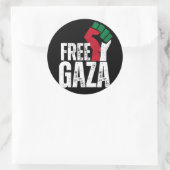 Vrij Palestina Gazavlag - Vrijheid voor Palestijne Ronde Sticker (Tas)