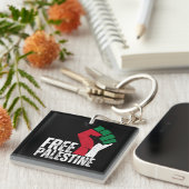 Vrij Palestina Gazavlag - Vrijheid voor Palestijne Sleutelhanger (Voorkant Rechts)