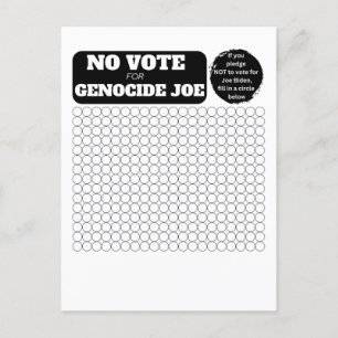 VRIJ PALESTINA - Geen stem voor genocide Joe - Ple Briefkaart