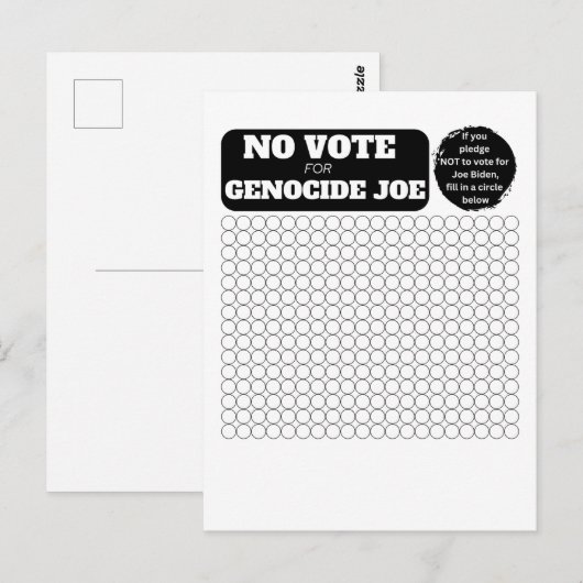 VRIJ PALESTINA - Geen stem voor genocide Joe - Ple Briefkaart (Voorkant / Achterkant)