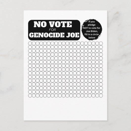 VRIJ PALESTINA - Geen stem voor genocide Joe - Ple Briefkaart (Voorkant)