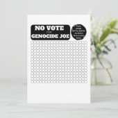 VRIJ PALESTINA - Geen stem voor genocide Joe - Ple Kaart (Staand voorkant)