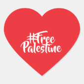 Vrij Palestina Hart Sticker (Voorkant)