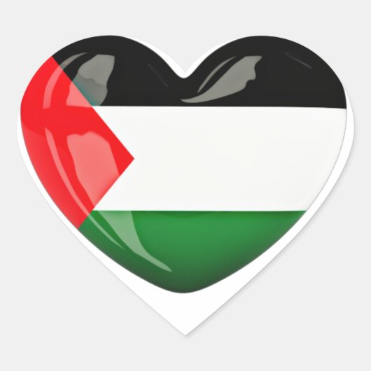 Vrij Palestina. Hartvormige Palestijnse vlag Hart Sticker (Voorkant)