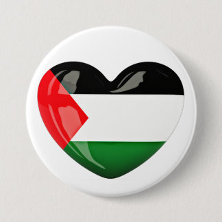 Vrij Palestina. Hartvormige Palestijnse vlag Ronde Button 7,6 Cm