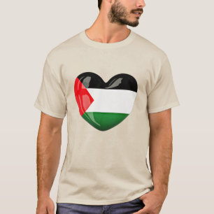 Vrij Palestina. Hartvormige Palestijnse vlag T-shirt