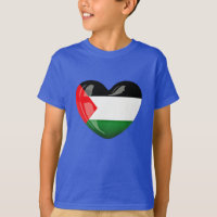 Vrij Palestina. Hartvormige Palestijnse vlag
