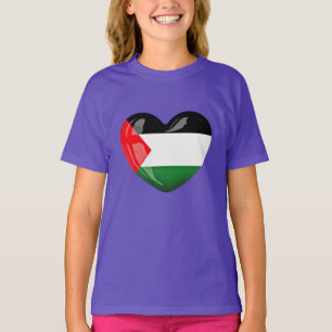 Vrij Palestina. Hartvormige Palestijnse vlag T-shirt