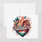 Vrij Palestina, ik sta achter Palestina, steun Pal Briefkaart (Voorkant / Achterkant)