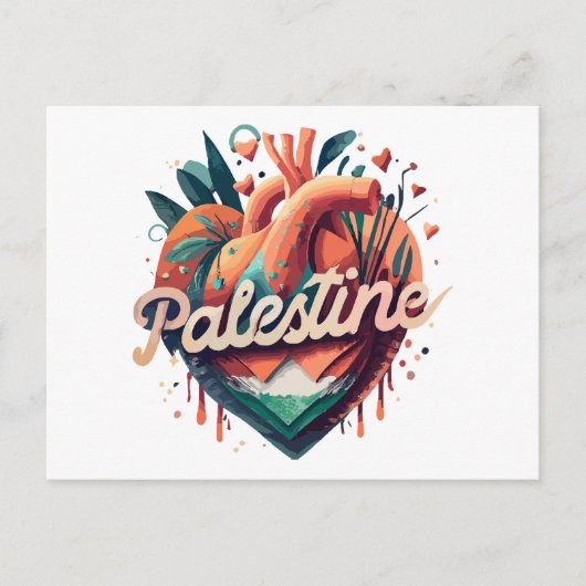 Vrij Palestina, ik sta achter Palestina, steun Pal Briefkaart (Voorkant)