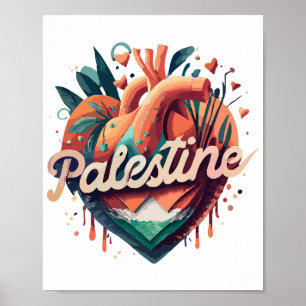 Vrij Palestina, ik sta achter Palestina, steun Pal Poster