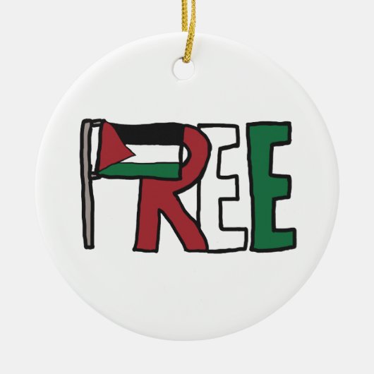 Vrij Palestina Keramisch Ornament (Voorkant)
