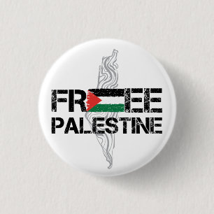 Vrij Palestina met Palestijnse vlag Ronde Button 3,2 Cm
