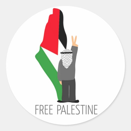 Vrij Palestina met recht op terugkeer Ronde Sticker (Voorkant)