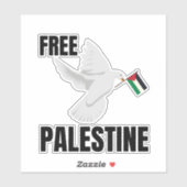 VRIJ PALESTINA MET VREDESDUIF STICKER (Vel)