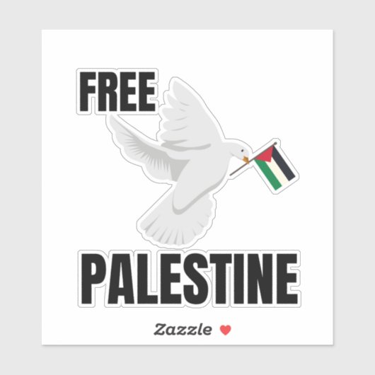 VRIJ PALESTINA MET VREDESDUIF STICKER (Vel)