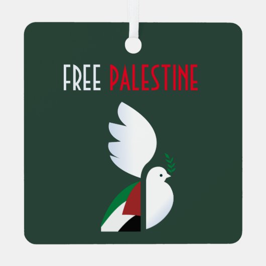 Vrij Palestina Metalen Ornament (Achterkant)