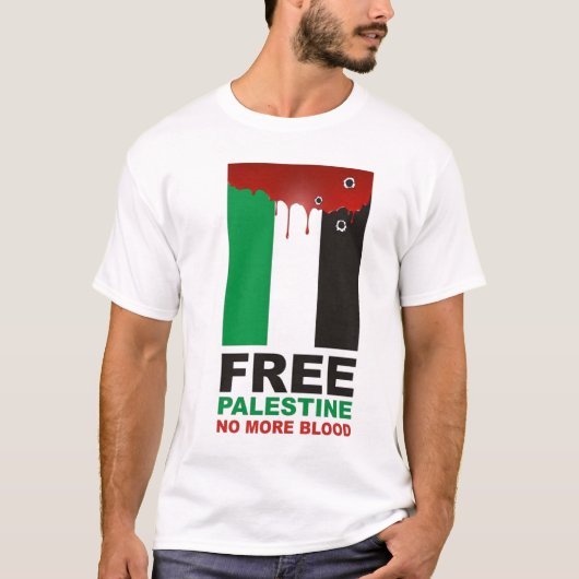 Vrij Palestina niet meer bloed T-shirt (Voorkant)