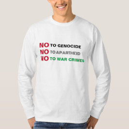 VRIJ PALESTINA NIET TEGEN GENOCIDE APARTHEID OORLO T-SHIRT