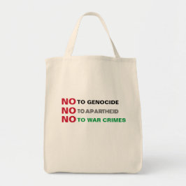 VRIJ PALESTINA NIET TEGEN GENOCIDE APARTHEID OORLO TOTE BAG
