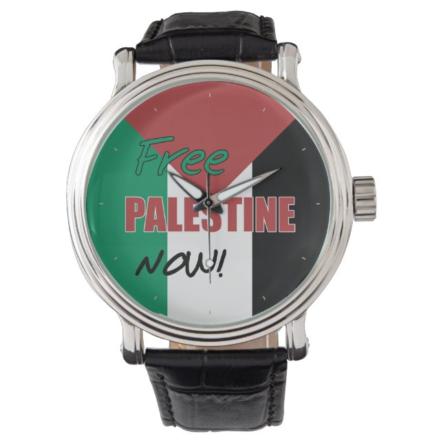 Vrij Palestina nu Palestijnse vlag Horloge (Voorkant)