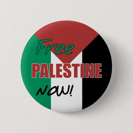 Vrij Palestina nu Palestijnse vlag Ronde Button 5,7 Cm (Voorkant)