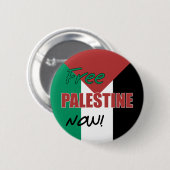 Vrij Palestina nu Palestijnse vlag Ronde Button 5,7 Cm (Voorkant /achterkant)