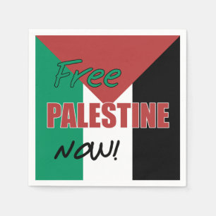Vrij Palestina nu Palestijnse vlag Servetten