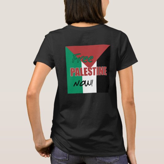 Vrij Palestina nu Palestijnse vlag T-shirt (Achterkant)