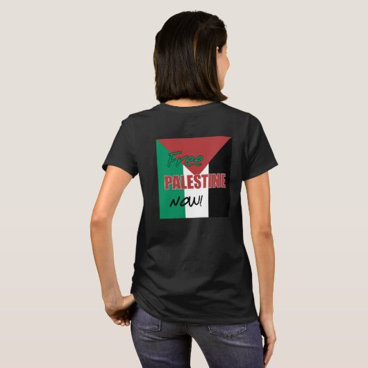 Vrij Palestina nu Palestijnse vlag T-shirt (Achterkant volledig)
