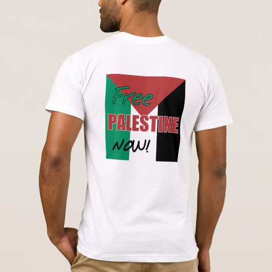 Vrij Palestina nu Palestijnse vlag T-shirt (Achterkant)