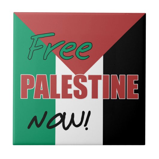 Vrij Palestina nu Palestijnse vlag Tegeltje (Voorkant)