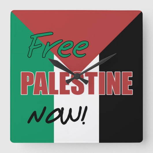 Vrij Palestina nu Palestijnse vlag Vierkante Klok (Voorkant)