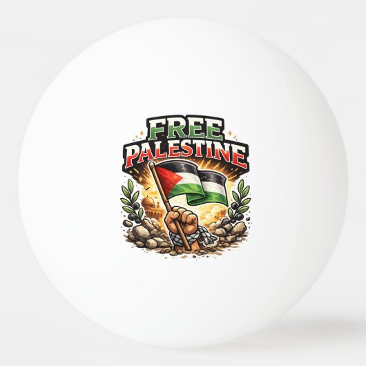 Vrij Palestina Pingpongbal (Voorkant)