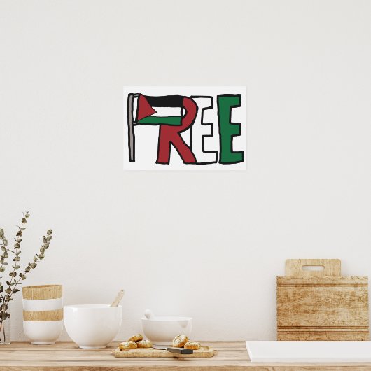 Vrij Palestina Poster (Keuken)