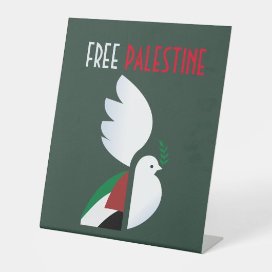 Vrij Palestina – Protest tegen Palestina Reclamebord Met Voetstuk (Voorkant)