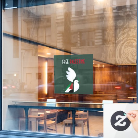 Vrij Palestina Raamsticker (Cafe Raam)