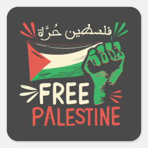 Vrij Palestina Red de Palestijnse vlag Vierkante Sticker
