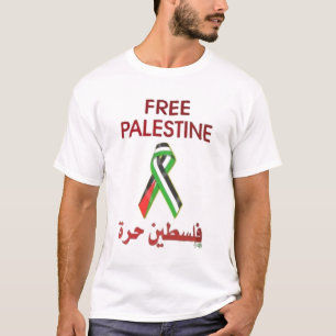 Vrij Palestina Ribbon Arabisch T-shirt