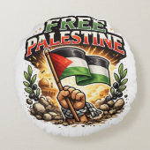 Vrij Palestina Rond Kussen (Achterkant)