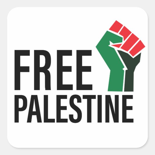 Vrij Palestina, Solidariteit met Palestina Vierkante Sticker (Voorkant)