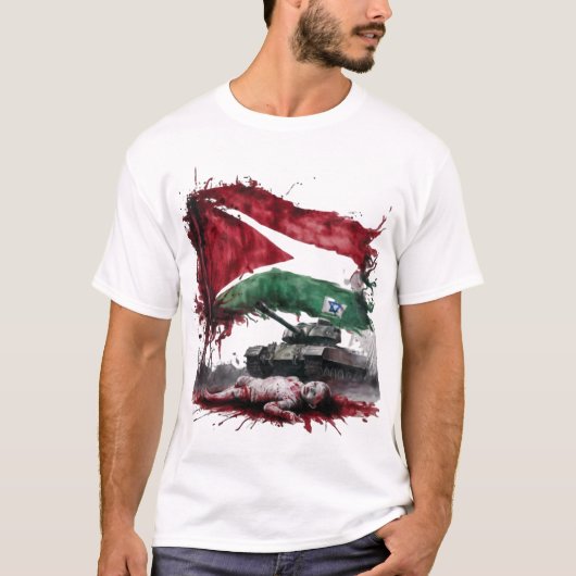 Vrij Palestina: steun mensenrechten T-shirt (Voorkant)