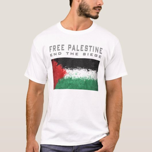 Vrij Palestina - stop de belegering T-shirt (Voorkant)