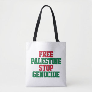 Vrij Palestina Stop Genocide Tote Bag