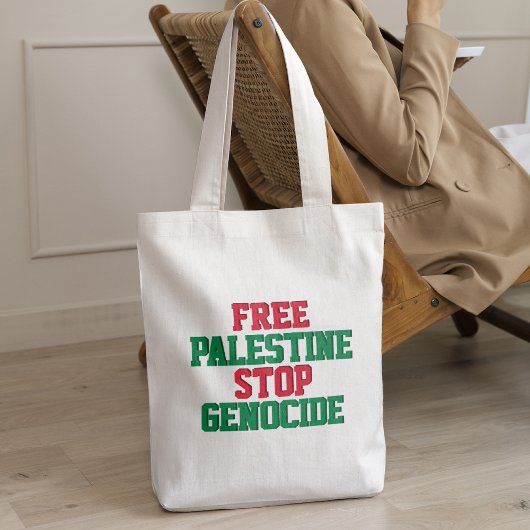 Vrij Palestina Stop Genocide Tote Bag